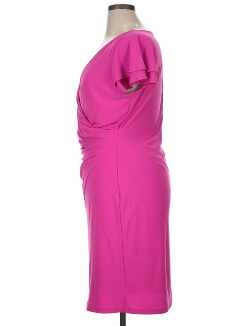 MSK Surplice Pullover Sheath Dress in Hot Pink - Size XL- Like New - Picture 8 of 11